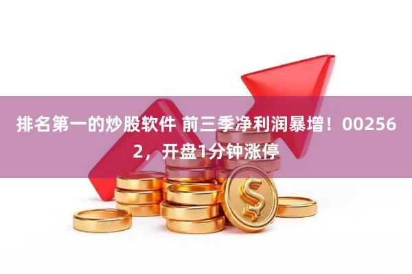排名第一的炒股软件 前三季净利润暴增！002562，开盘1分钟涨停